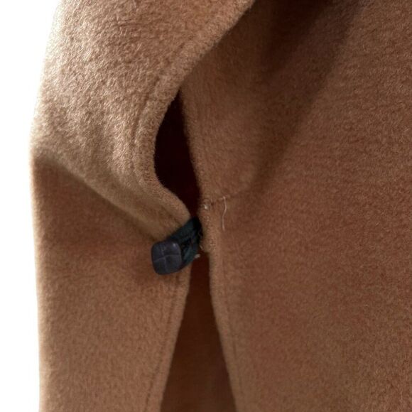Vintage Polo Cloth By Stevens Wool Cape Coat With Leather Buttons & Trim Size L - Picture 11 of 15